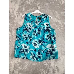 Liz Claiborne Career Sleeveless Floral Print Blouse Top XL